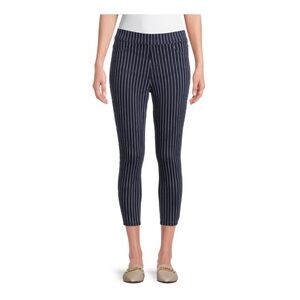 Time and Tru Navy & White pinstripe jeggings capri size large 23” inseam nwt